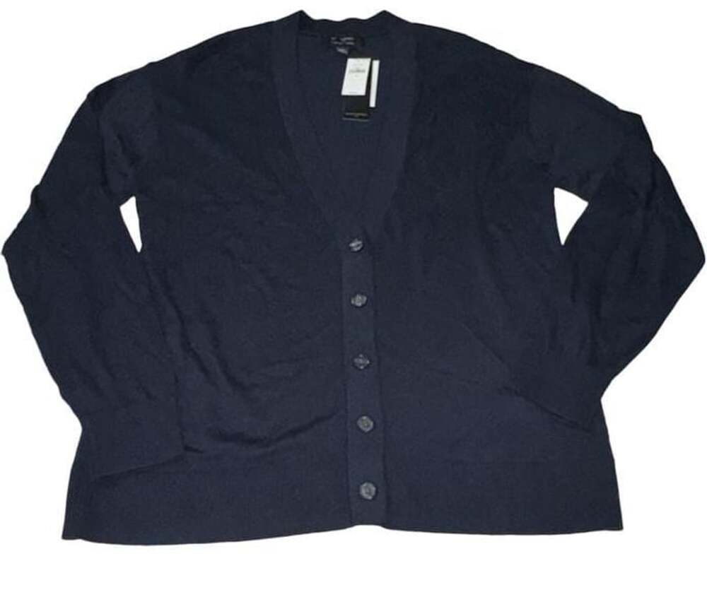 Banana Republic Forever Sweater Cardigan Size M Navy Blue Cotton Viscose